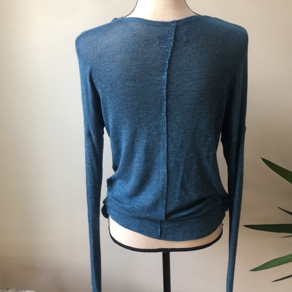 Abercrombie and Fitch Blue Wrap Front Sweater - Picture 3 of 5